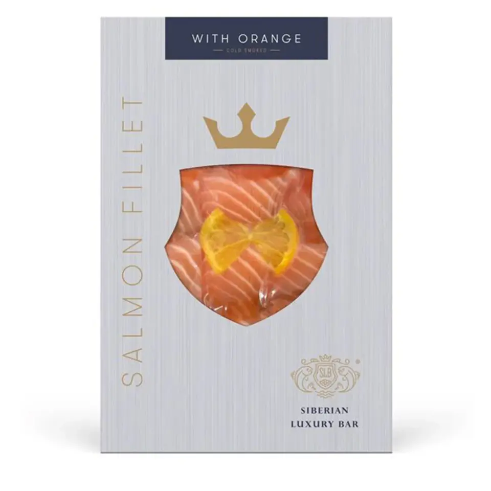 Лосось холодного копчения с апельсином, медом и имбирем (нарезка)